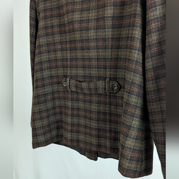 Canadian Opera Company brown plaid sweater jacket - Picture 3 of 9